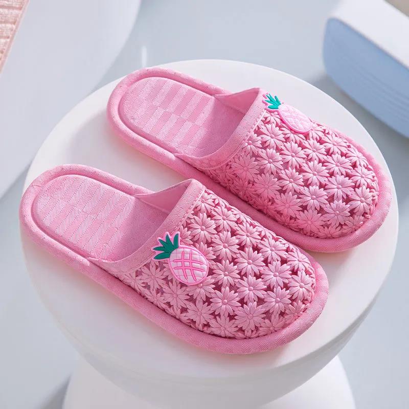 Женские нескользящие домашние тапочки, летние верхние тапочки с мягкой подошвой