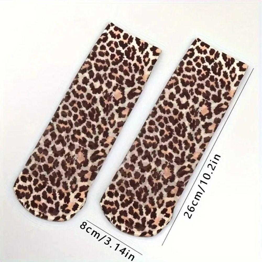 Soft Chic Leopard Print Mesh Socks Durable Women Socks New Short Socks Christmas Gifts