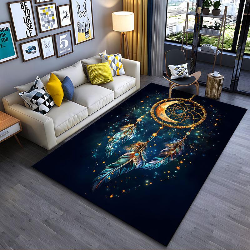 Dreamcatcher with Moon Design suitable as a non-slip mat for the living room or bedroom sofa
