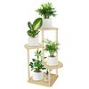 GIBLEA Цветок 4 Цветок Комнатное растение Бонсай Кашпо Прочная подставка, Для помещений, Ярусы, Подставка, Подставка, Деревянная, Полка, Подставка, Стильная, Ступенчатая, Балкон,