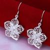 New 925 Silver Earrings, High Quality 925 Silver Fashion Jewelry Flower Drop Earrings
