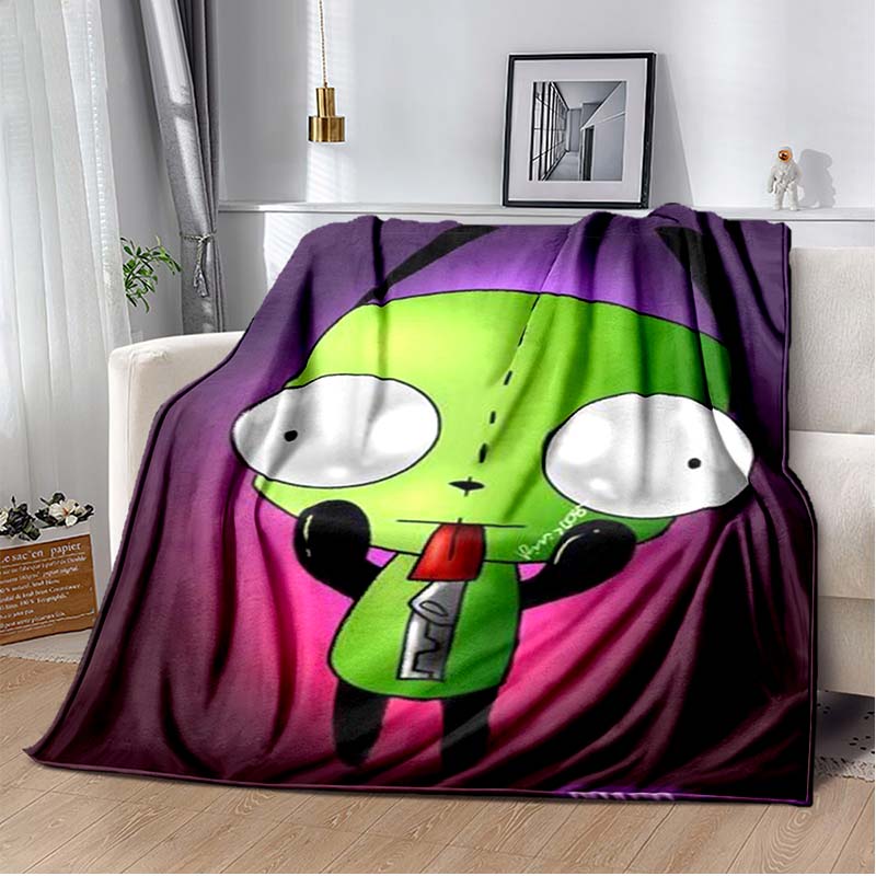 Одеяло с героями мультфильмов Invader ZIM Gir, уютное мягкое одеяло, одеяло для дивана, прочный декор для детей, женщин и мужчин, дорожное одеяло, мягкое покрывало