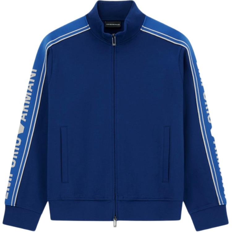 Emporio Armani Asv double-jersey full-zip sweatshirt with logo stripe EM002913AF10013