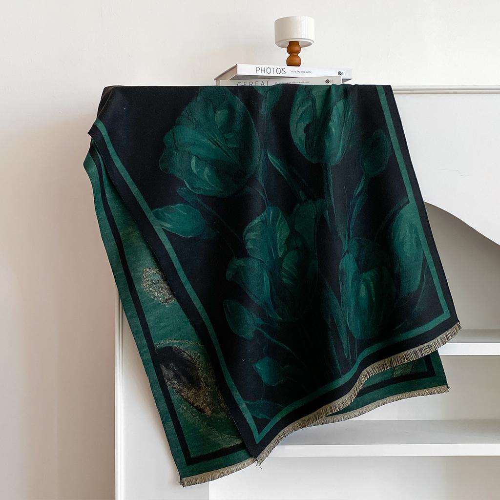 Luxury Design Winter Two-Sided Cashmere Jacquard Scarves High Quality Women Thicken Wrap Shawl Ladies  Pashmina Scarf