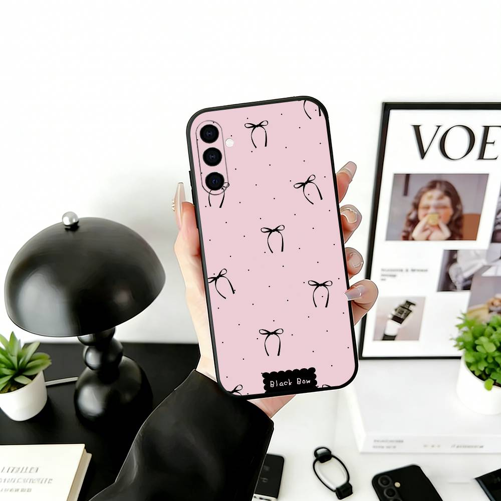 Серия "Бантик" Чехол для телефона для Samsung Galaxy A73, A72, A71, A70, A53, A52, A51, Другие Мягкий Черный Чехол
