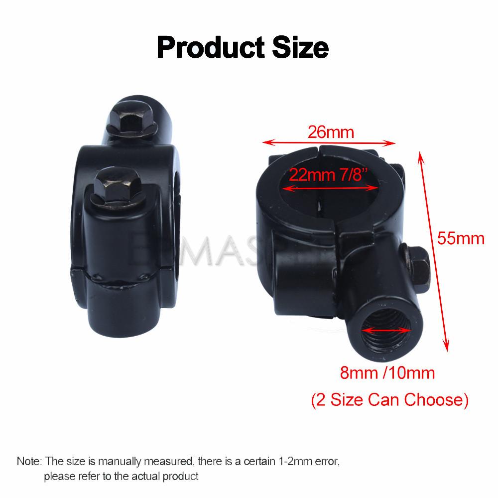 Пара 7/8 "22 мм мотоциклетный руль, зажим для крепления зеркала, алюминиевый 8 мм/10 мм, держатель для зеркала заднего вида, адаптер для скутера