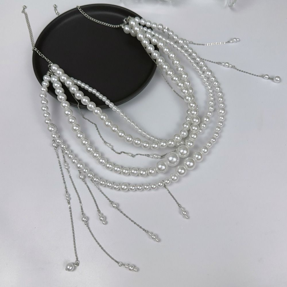 Elegant Multilayer Pearl Waist Chain Butterfly Belly Chain Retro Y2k Waistband Dress Accessories