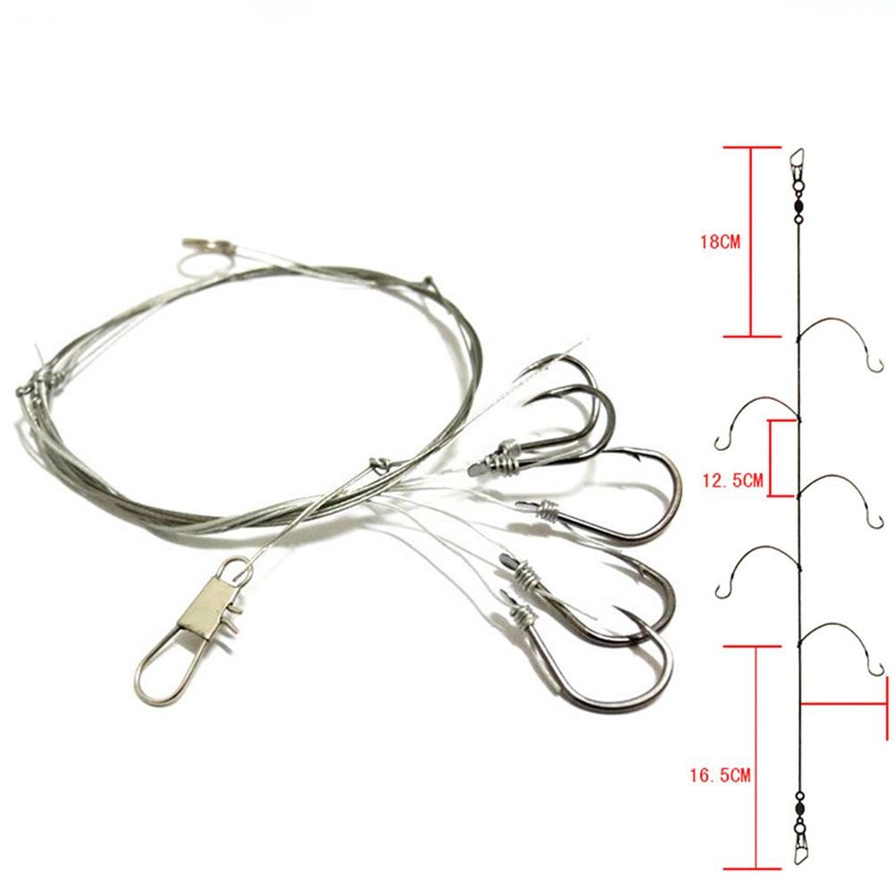 5 Pcs/set 5#-10# Fishing Hooks Winding Bite Line Barbed Sea Fishing Hooks Fishing Lure Parts
