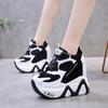 Женские кроссовки на платформе, осенние спортивные туфли на шнуровке для папы, повседневная обувь с высоким берцем, женская белая обувь в сетку на толстой подошве
