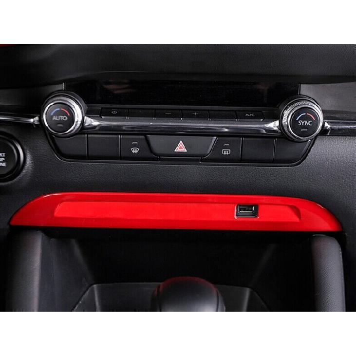 For Mazda 3 Axela 2019-2024 Bright Red Center Console USB Socket Panel Trim 1PCS