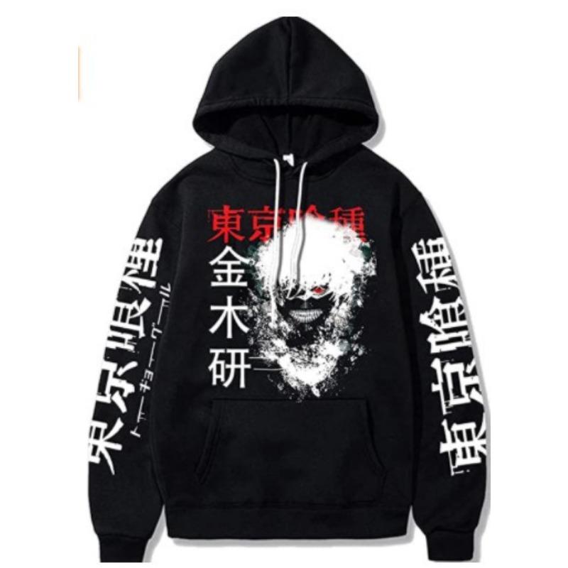 Японская Анимация Кен Канеки Худи Мужская Мода Толстовки с Длинным Рукавом Женская Повседневная Уличная Одежда Харадзюку Судадерас
