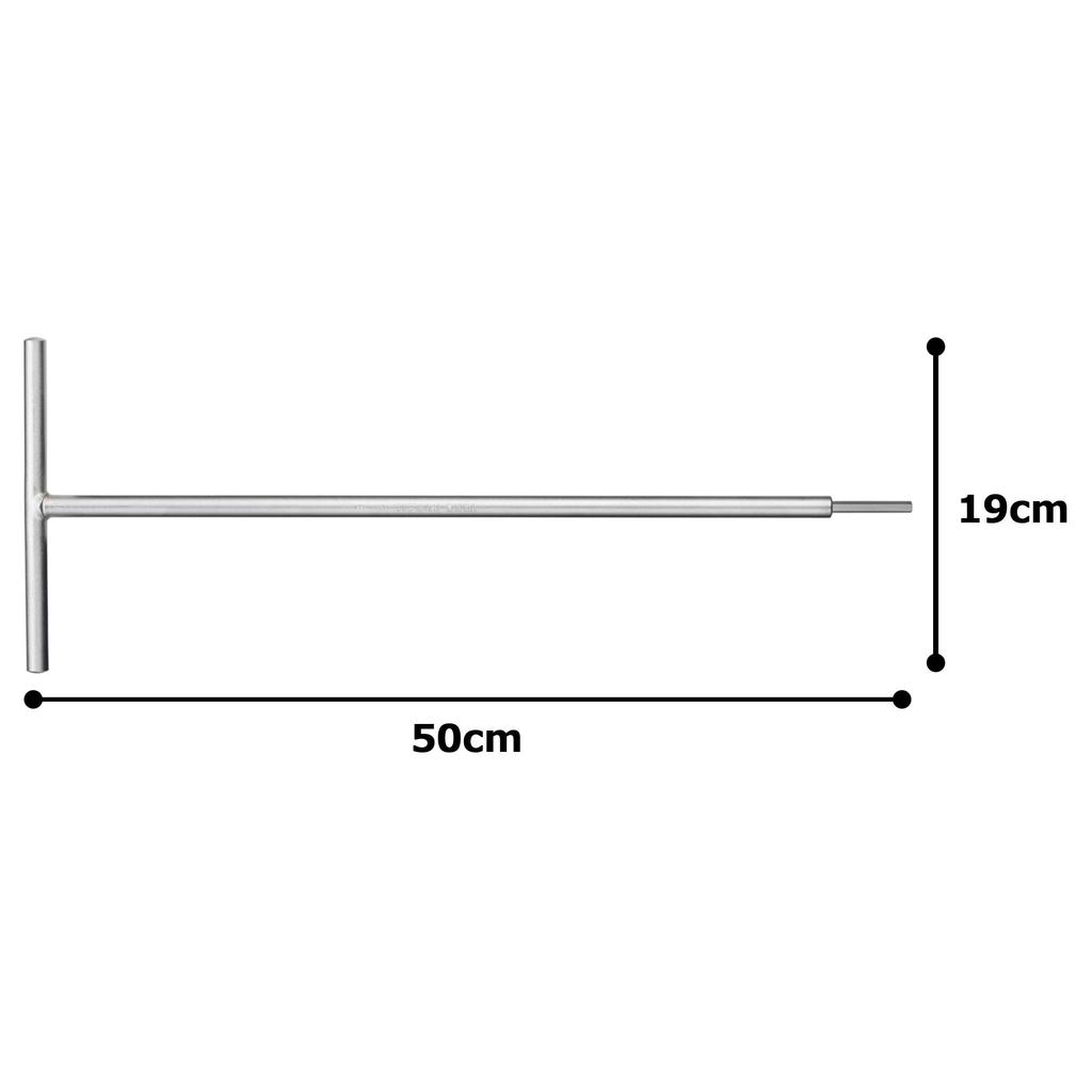 TONE Long Hexagonal Wrench 6mm Width T-Shaped THW-06L500,
