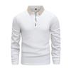 Spring Men's Long - Sleeve Polo: Turn - Down Collar, Solid Color, Breathable Cozy Button - Up