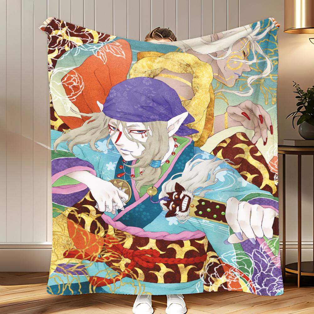 classic anime Mononoke Throw Soft Coral Fleece Blanket 310gsm Fluffy Warm Throw for Sofa Bed Couch Bedroom Decor
