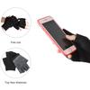 Black Short Half Finger Fingerless Knit Gloves Solid Color Half Finger Knitted Mitten Autumn Winter Outdoor Motor Driving Gloves