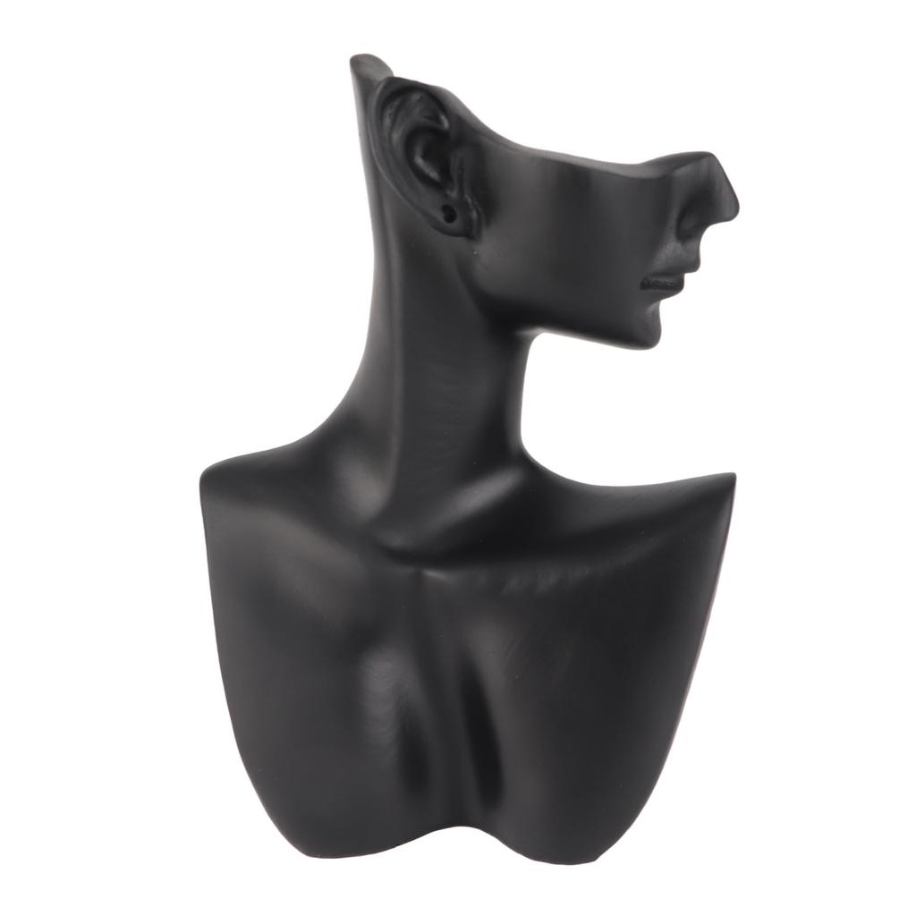 Black Jewelry Display Bust Resin Elegant Necklace Earrings Display Mannequin Stand for Jewelry