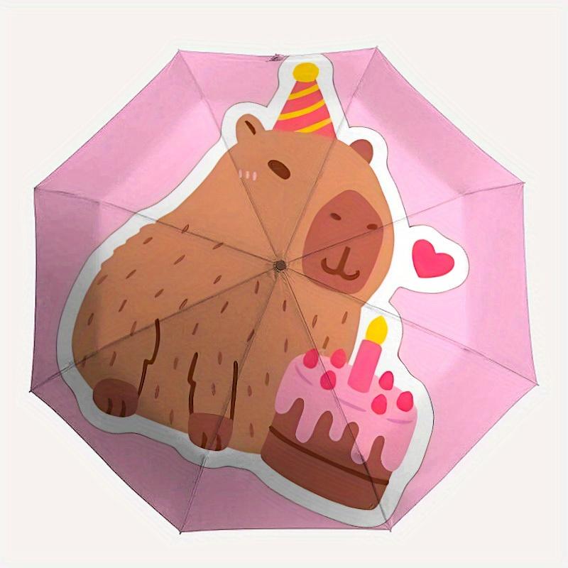 1pc Birthday Capybara Automatic Open/Close Umbrella, Ideal Fan Gift for Birthday, Christmas, Trendy Fashion yy250828092