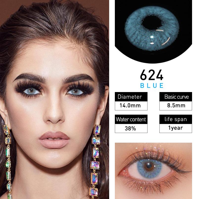 Colored Contact Lenses 2pcs Cosmetic Contacts Yearly with Case