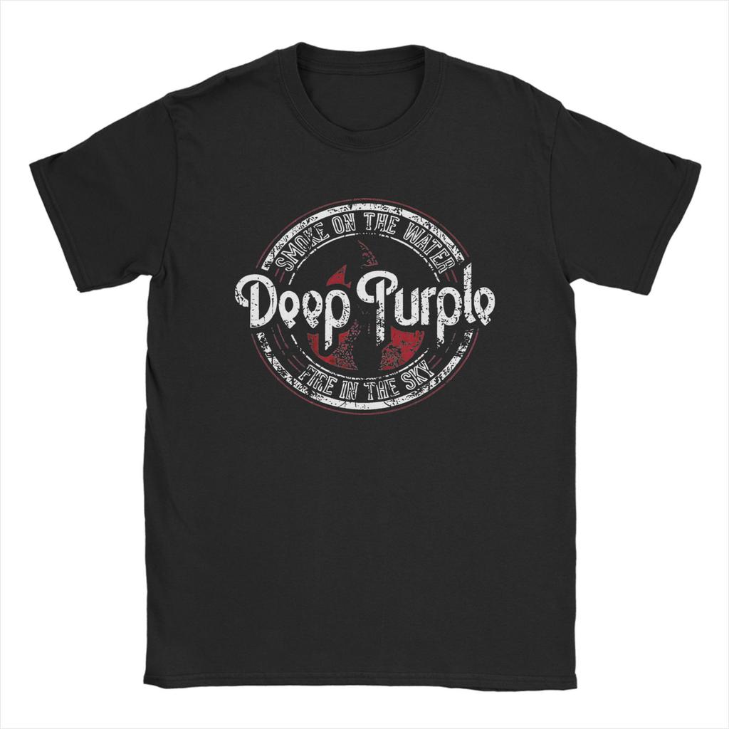 Deep Purple Английская рок-группа Альбом Мужская футболка Удивительная футболка Короткий рукав Круглый вырез Футболки Хлопок Одежда больших размеров