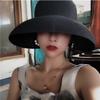 Hepburn Straw Hat Sunken Modelling Tool Bell-shaped Big Brim Hat Vintage Bility Tourist Beach Atmosphere