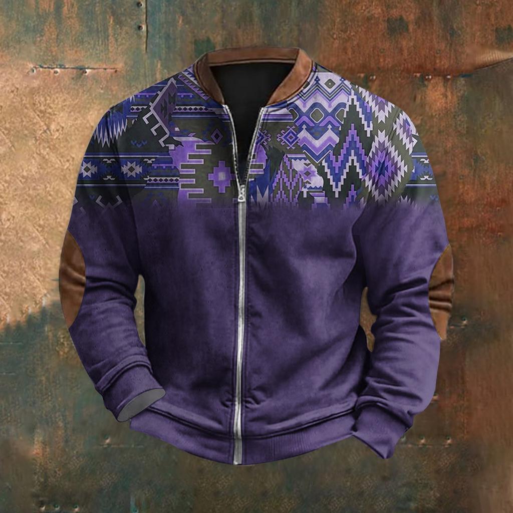 Мужская повседневная толстовка в стиле ретро с градиентным принтом