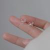 Bowknot Stud Earrings 925 Silver Needles Ear Piercing Jewelry New Bow Earrings  Women