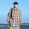 Ретро-рубашка мужская верхняя одежда, не требующая глажки, клетчатая рубашка на весну и осень, сложенная внутри, подростковая рубашка, куртка