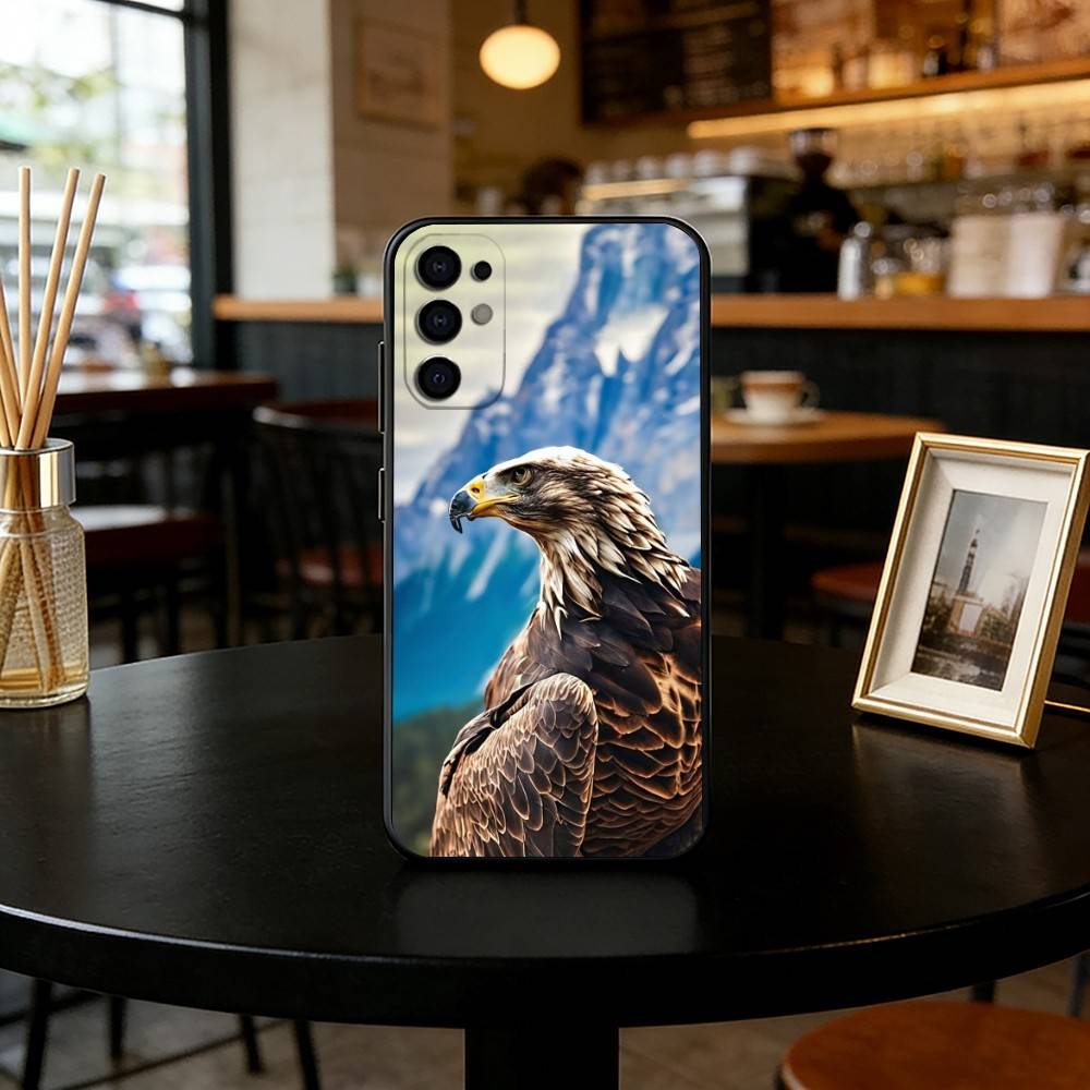 Чехол для телефона 'Орел' для Samsung S25, S24, S21, S22, S23, S30, Ultra, S20, Plus, Fe, Lite, Note, 10, Черный чехол