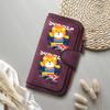 Cute Surfing Lion Print Long Wallet Fashion Faux Leather Purse Large Capacity Card Holder For Daily Use