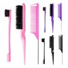 3Pcs/Set Hair Styling Comb Kit with Double-side Edge Control Teasing Bristle Brush Rat Tail Women Comb Back Brushing Combing Styling Brush