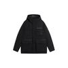 Training Series Multi-Pocket Workwear Detachable Hooded Down Jacket Men Outerwear Black AYMS311-3