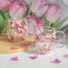 Творческий новый продукт True Flower двухслойная чашка для кофе домашняя чашка стеклянная чашка для воды барная кофейная чашка высокая красота цветочная чашка кружка