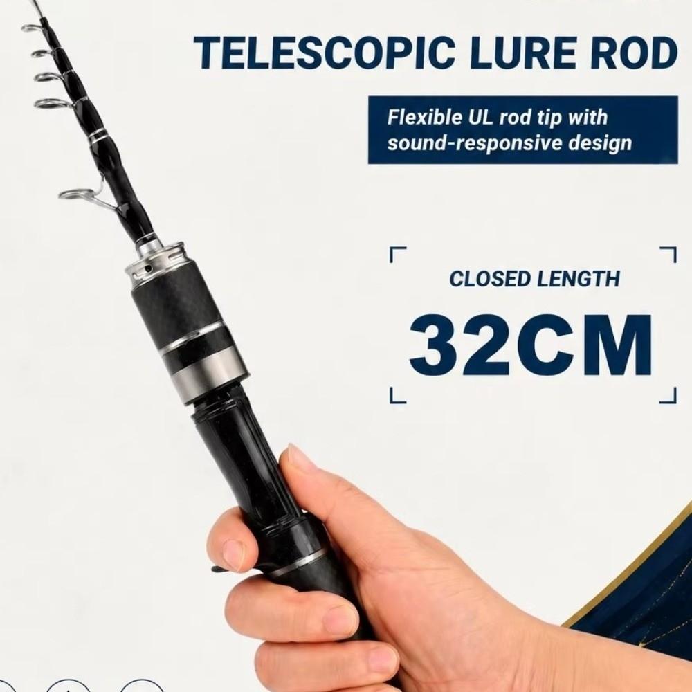 UL Carbon Telescopic Fishing Rod Portable Spincast Fishing Reel Fishing Rod Set Salt Water