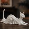 Настольные Хэллоуинские Украшения 3D Печатный Кот-Призрак Друг на Стол, Милая Фигурка Котика для Жуткого Домашнего Офиса Декор Полки, Украшение Котенка, Вечеринка