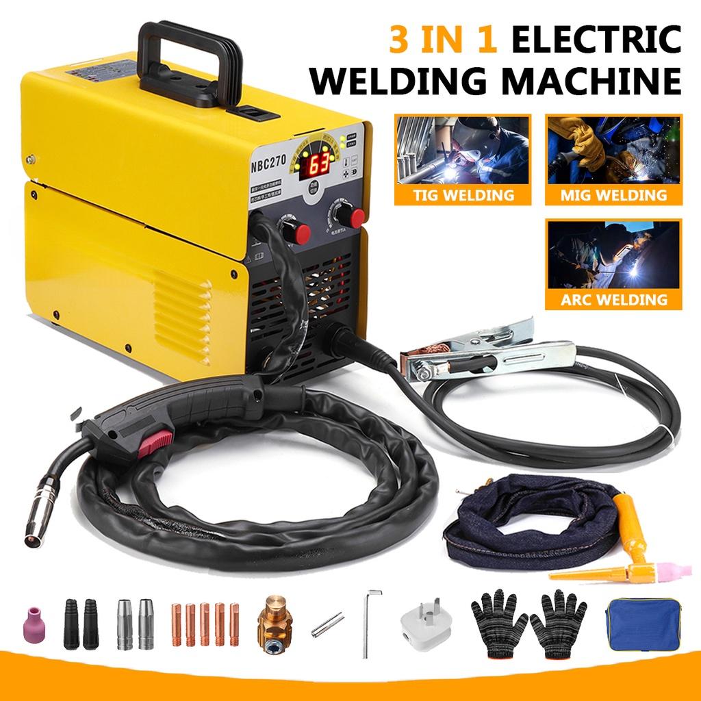 Сварочный аппарат 3 в 1 Полуавтоматический инверторный TIG Аргонодуговой Безгазовый MIG Сварочный аппарат Синергетический MIG MMA TIG Сварочный аппарат 31,5*15,5*23см