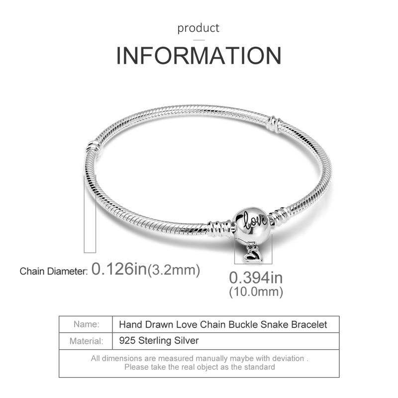 Модный тренд 925 Серебряная змея цепочка застежка браслет шарм подходит оригинальный кулон из бисера DIY изготовление ювелирных изделий для женщин подарок на день рождения