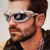 Steampunk Y2k Twisted Sunglasses Men Women Luxury Trendy Hip Hop Punk Sun Glasses Male Streetwear Shades