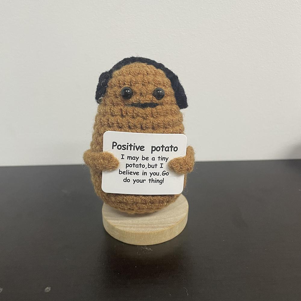 Handmade Positive Potatoes Doll With Card Home Decoration Knitting Penguin Bee Potato Doll Ornament Christams Party Room Decor