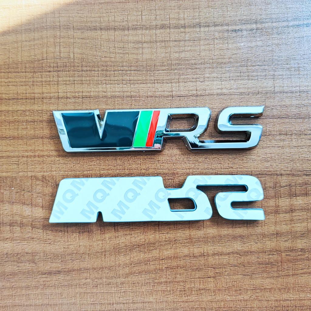 DAYB7 3D Metal RS Logo VRS Emblem Car Grill Badge For Skoda Kodiaq Rapid Fabia Octavia 1 2 3 A5 A7 MK1 MK3 MK4 VRS Sticker Accessories