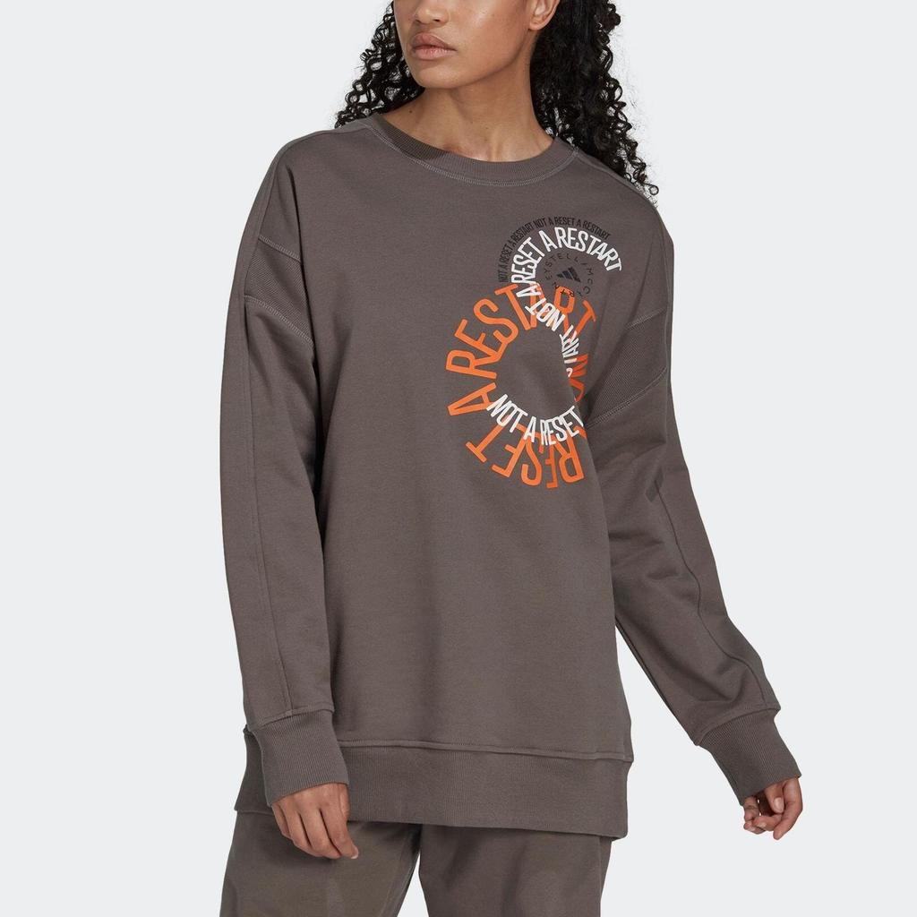 adidas Толстовка с длинными рукавами и круглым вырезом X Stella McCartney, женские топы, коричневый IB5889