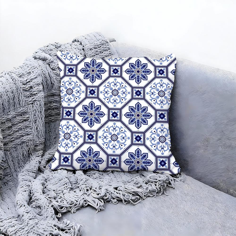 traditional blue and white porcelain Cushion Cover Premium Comfort Reversible Pillow Cove for Any Room Car Interior
