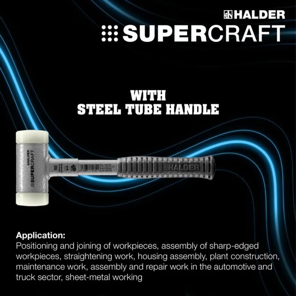 HALDER Shockless Recoilless Supercraft Hammer Steel Handle Nylon Diameter 50 (White) 3377.050