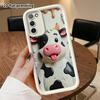 Phone Case: 2D Flat Samsung Galaxy A34 A35 M05 M06 S20 S22 S21 FE Plus 5G Tiered Protective Case, Cartoon Cow, Christmas and Halloween Gifts
