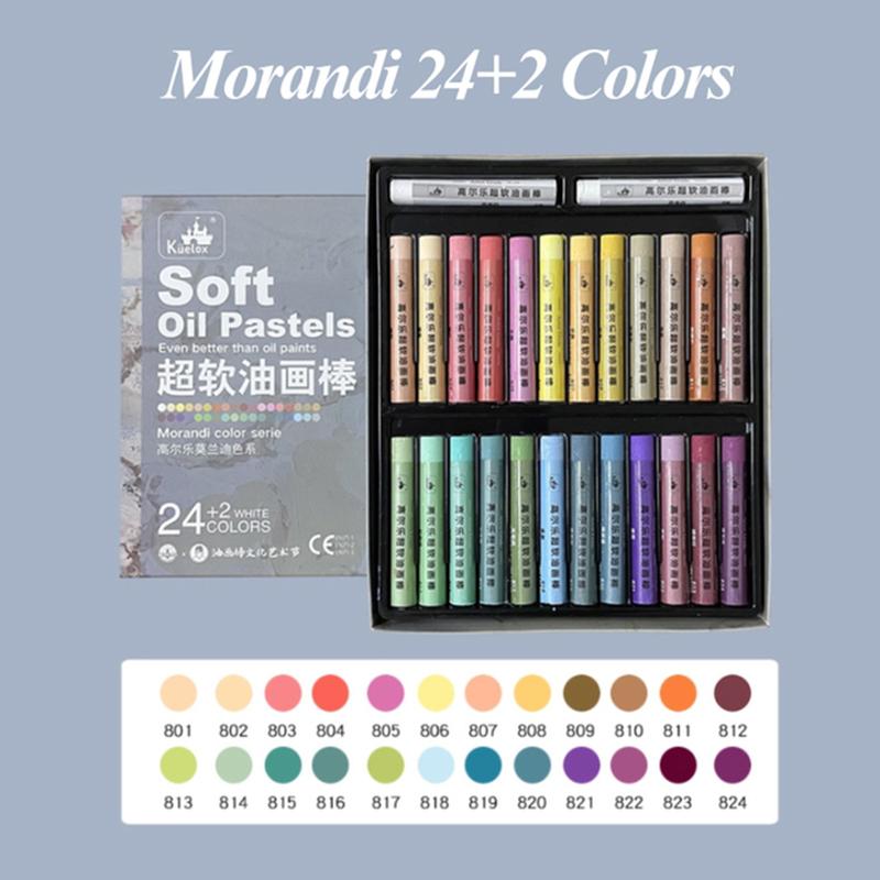 Kuelox Soft Oil Pastel 24/36/48 Solid Paint Stick Washable Drawing Classic Macaron Morandi Artist Crayon For Gift Art Supplies