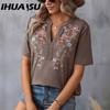 Летняя мода вышивка миллион стежков кружевной топ женская футболка