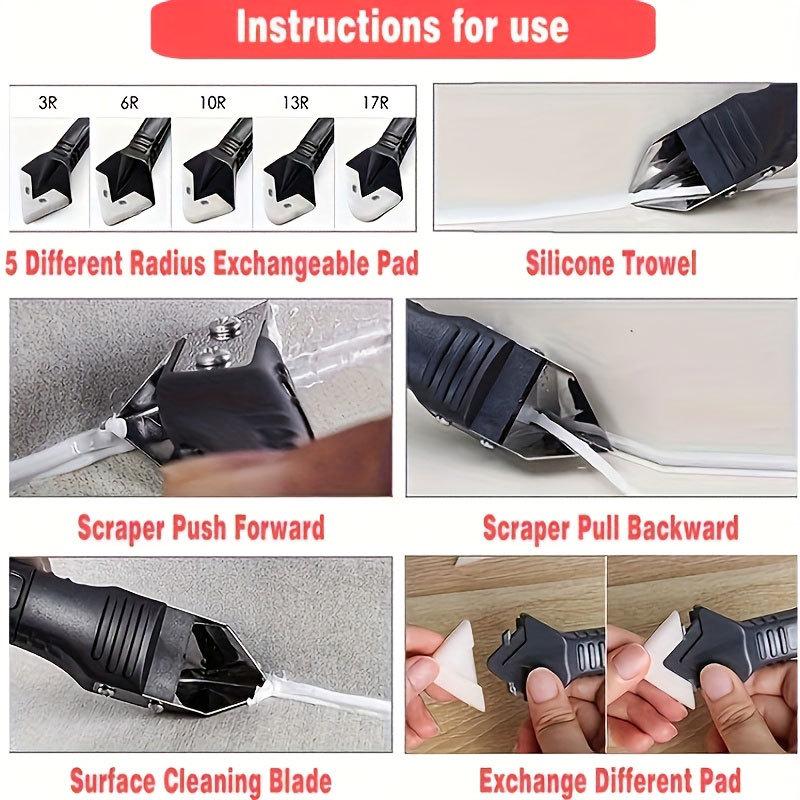 Silicone Caulking Kit: Multi-functional Trim & Rubber Scraper Tool