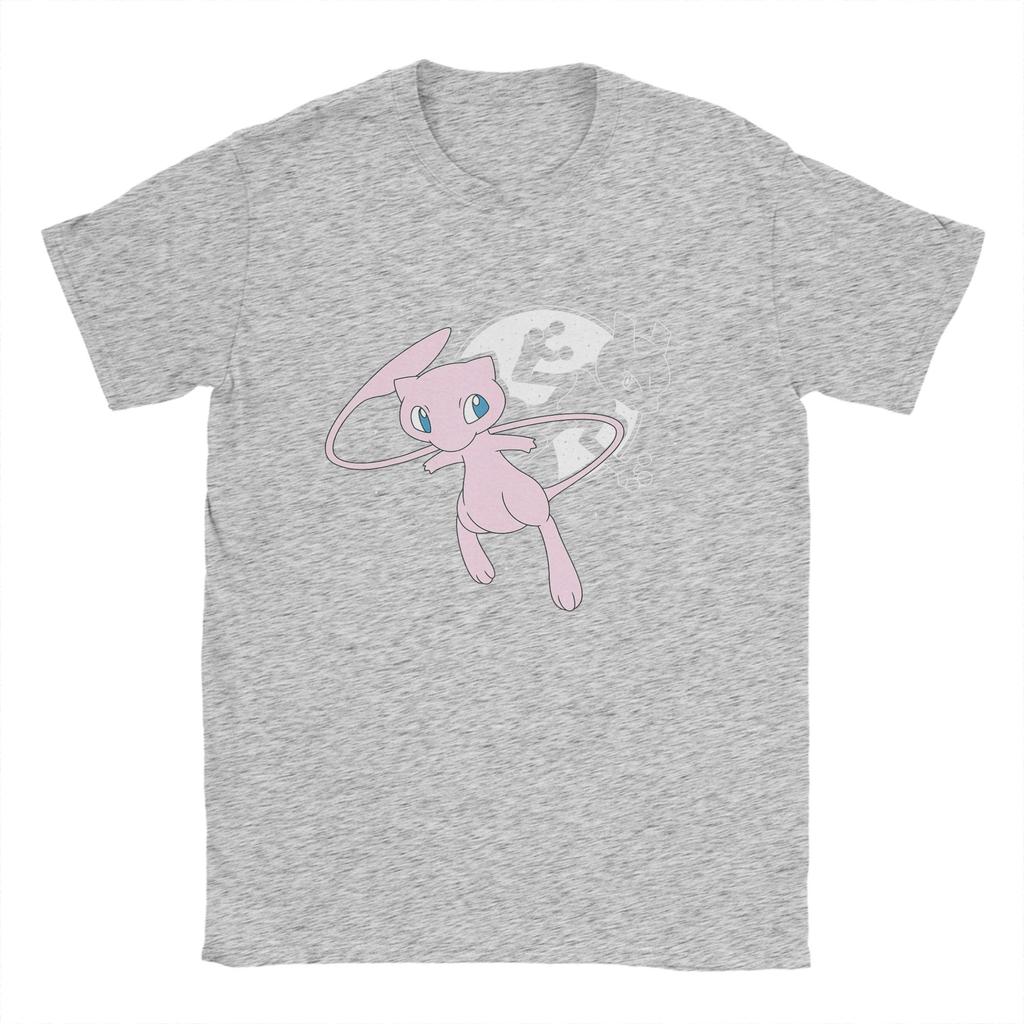 PPokemon Celestial Mew Mewtwo Moon T Shirts Mens Pure Cotton TShirt Round Collar Tee Shirt Short Sleeve Clothing New