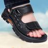 Sandals Men's New 2025 Summer Cowhide Non-slip Platform Casual Beach Shoes Wear Dual-purpose Cool Slippers