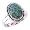 Кольцо из серебра 925 пробы с натуральным тибетским драгоценным камнем бирюзой ручной работы S.10 R1N16