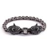 Men 'S Vintage Stainless Steel Wolf Head Bracelet Imperial Chain Bracelet Leather